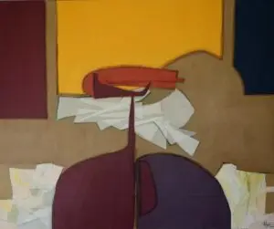 "Mi lunar de luz dorado" Collage sur bois